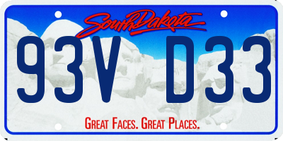 SD license plate 93VD33