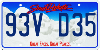 SD license plate 93VD35