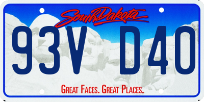 SD license plate 93VD40