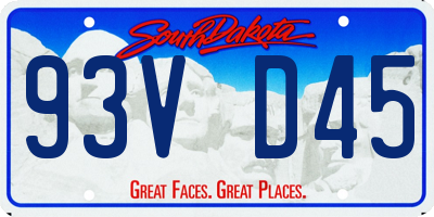SD license plate 93VD45