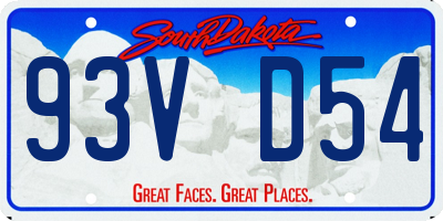SD license plate 93VD54