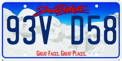 SD license plate 93VD58