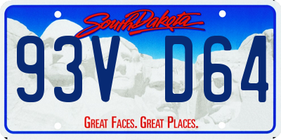 SD license plate 93VD64