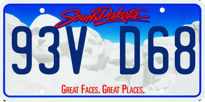 SD license plate 93VD68
