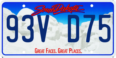 SD license plate 93VD75