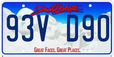 SD license plate 93VD90