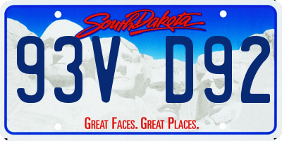 SD license plate 93VD92