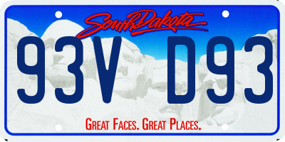 SD license plate 93VD93
