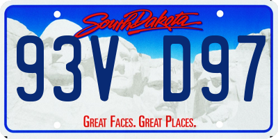 SD license plate 93VD97