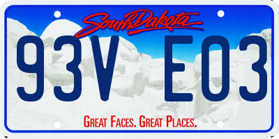 SD license plate 93VE03