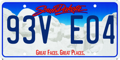 SD license plate 93VE04