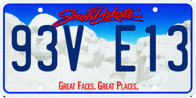 SD license plate 93VE13