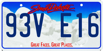 SD license plate 93VE16