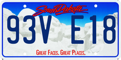 SD license plate 93VE18