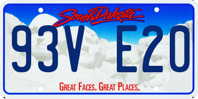 SD license plate 93VE20