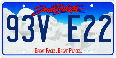 SD license plate 93VE22