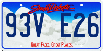 SD license plate 93VE26