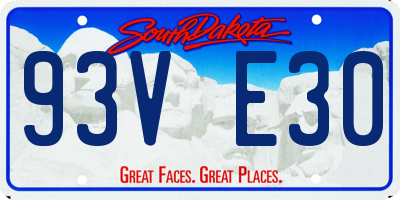 SD license plate 93VE30