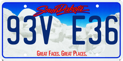 SD license plate 93VE36