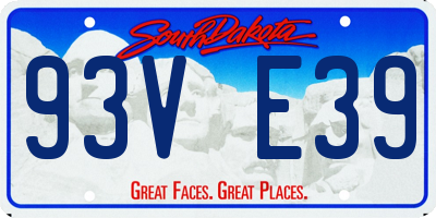 SD license plate 93VE39