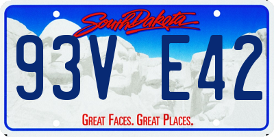 SD license plate 93VE42