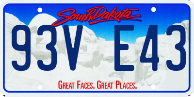 SD license plate 93VE43