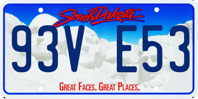 SD license plate 93VE53