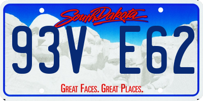 SD license plate 93VE62