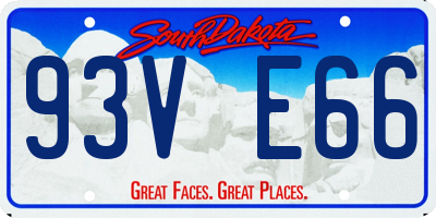 SD license plate 93VE66