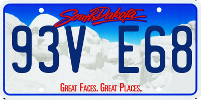 SD license plate 93VE68