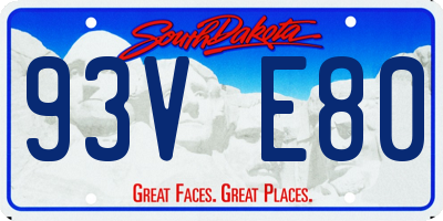 SD license plate 93VE80