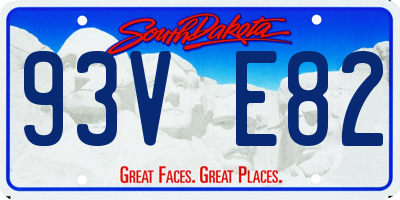 SD license plate 93VE82