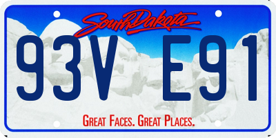 SD license plate 93VE91