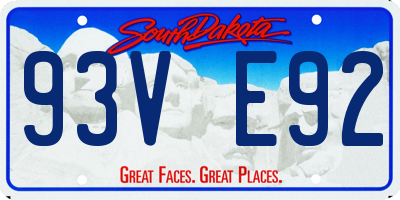 SD license plate 93VE92