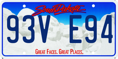 SD license plate 93VE94