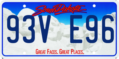 SD license plate 93VE96