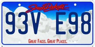 SD license plate 93VE98