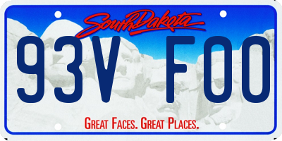 SD license plate 93VF00