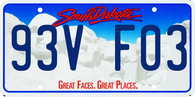 SD license plate 93VF03