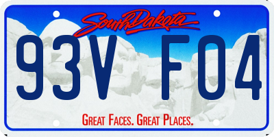 SD license plate 93VF04