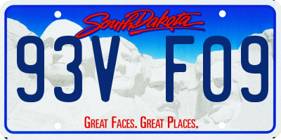 SD license plate 93VF09