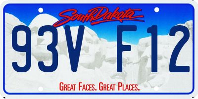 SD license plate 93VF12