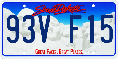SD license plate 93VF15