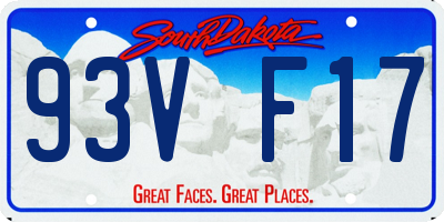 SD license plate 93VF17