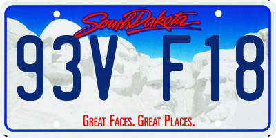 SD license plate 93VF18