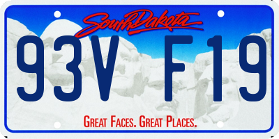 SD license plate 93VF19