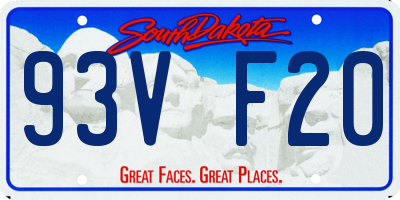 SD license plate 93VF20