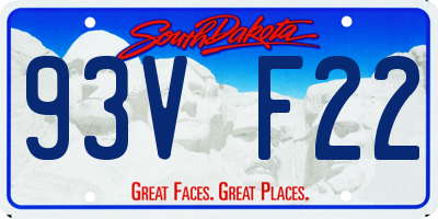 SD license plate 93VF22