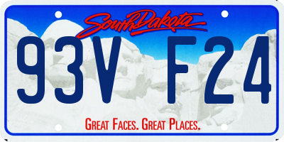 SD license plate 93VF24