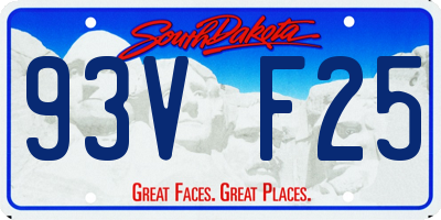 SD license plate 93VF25